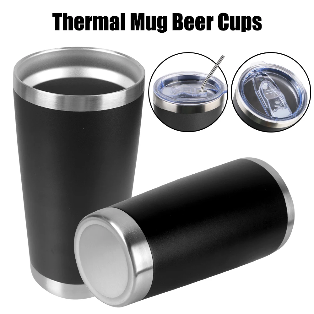 Con tapas, vasos al vacío de acero inoxidable con aislamiento a prueba de fugas, 20oz con tapas, botella de agua, taza térmica, tazas de cerveza