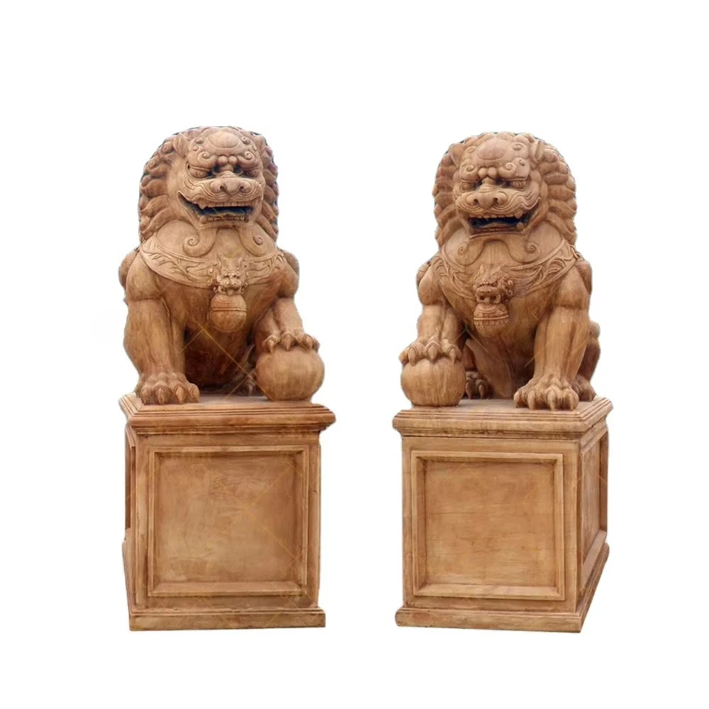 Large garden decoration antique stone animal mold marble lion statue