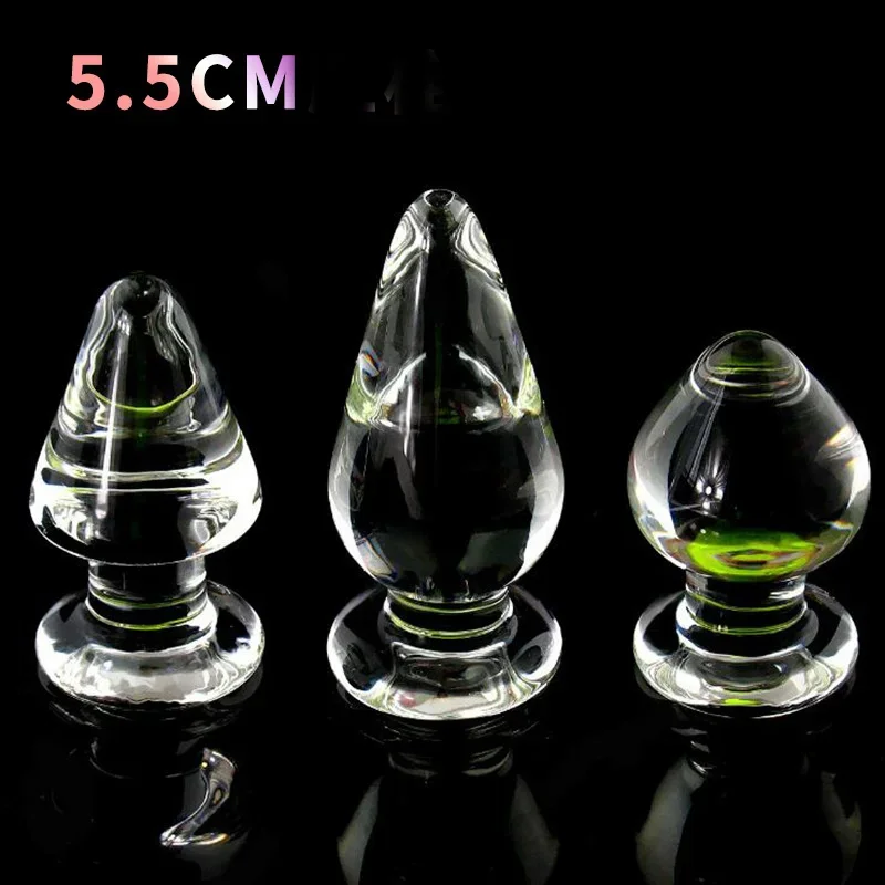 Glass Anal Plug Large Size 5.5 Cm In Diameter Anal Plug Anal Stimulation Massage Adult Orgasm Masturbation Products for Couple.