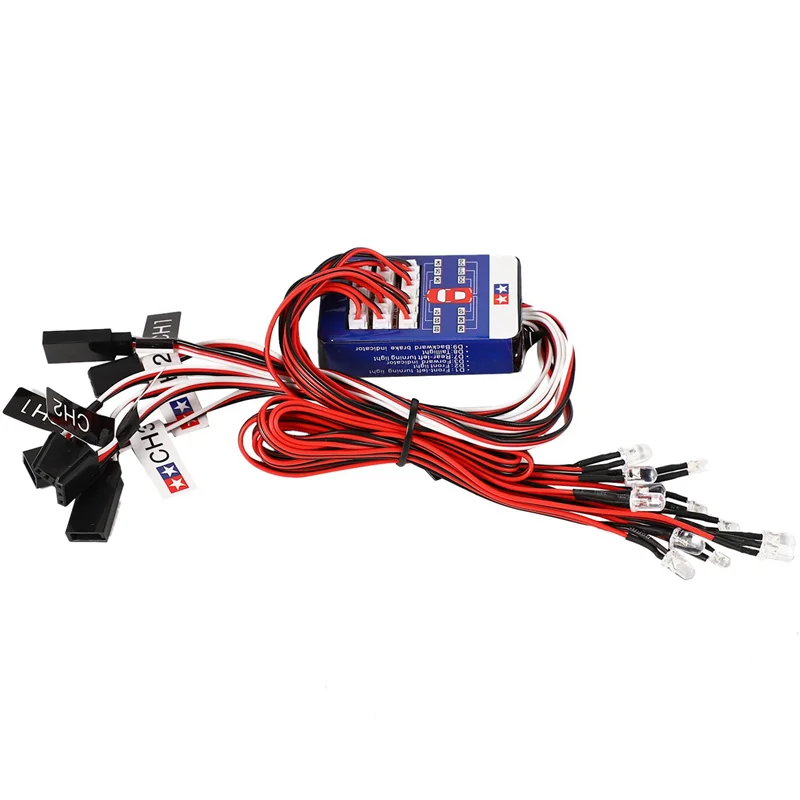 AS96-5X 12 Kit d'éclairage LED feu de poche de Simulation de frein de direction pour modèles à l'échelle 1/10 voiture RC Yokomo Tamiya HSP HPI AXIAL