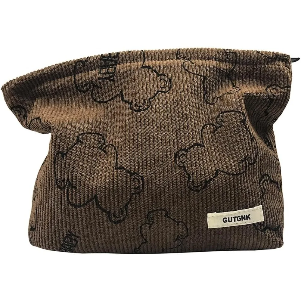 

Женская косметичка - Вельветовые косметички Эстетический дизайн Женская сумка-тоут Женский пенал, милый смайлик для макияжа Org