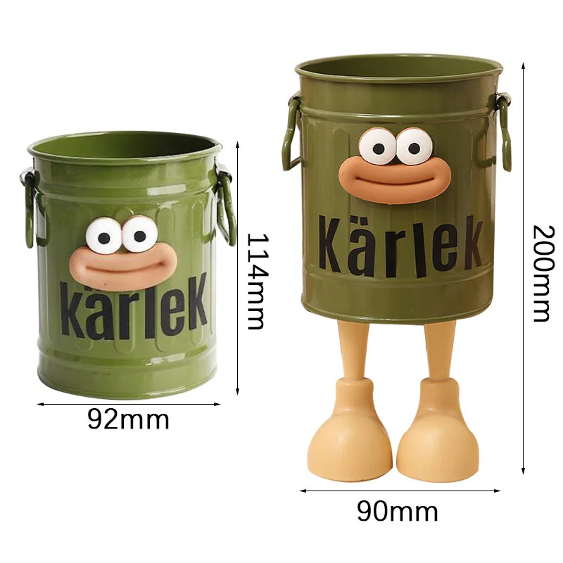 Iron Pen Container, Pen Holder, Student Desktop Iron Bucket, Office Cylinder, Big Mouth