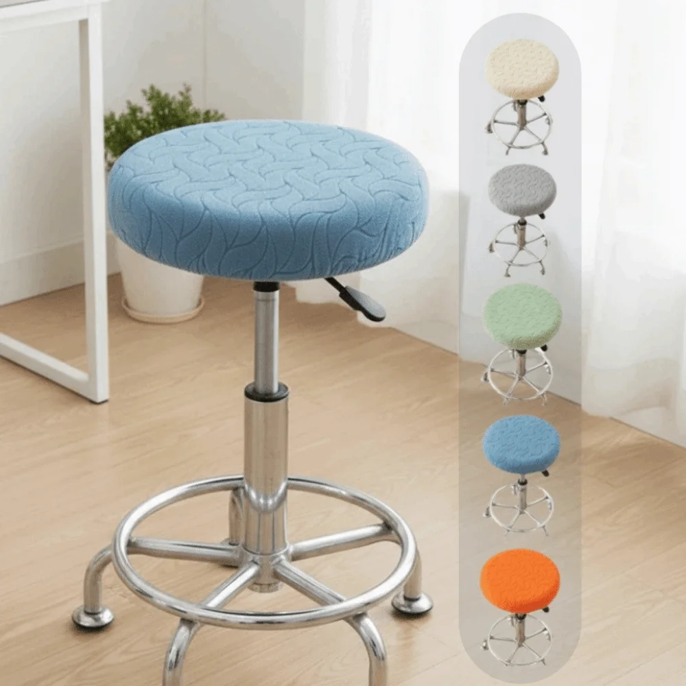 Easy Care Stretchable Bar Round Stool Cover 30-38cm Soft Seat Protector Washable Thickened Chair Slipcover Bar Setting