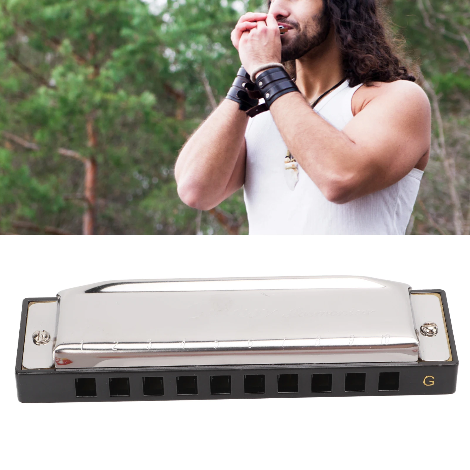 G Key Harmonica 10 Hole 20 Tone Mouth Organ Rust Corrosion Proof Small and Portable Harmonica Perfect Gift for Beginner Children