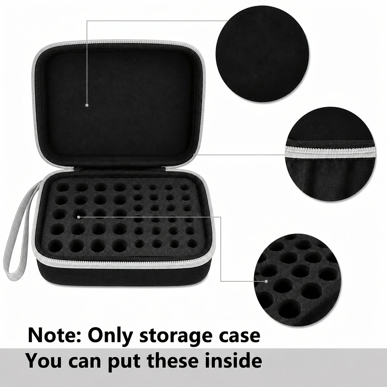 Battery Organizer Case for 44 AA AAA Batteries, Portable Felt Battery Storage Box with Carry Handle for Home Travel Camping