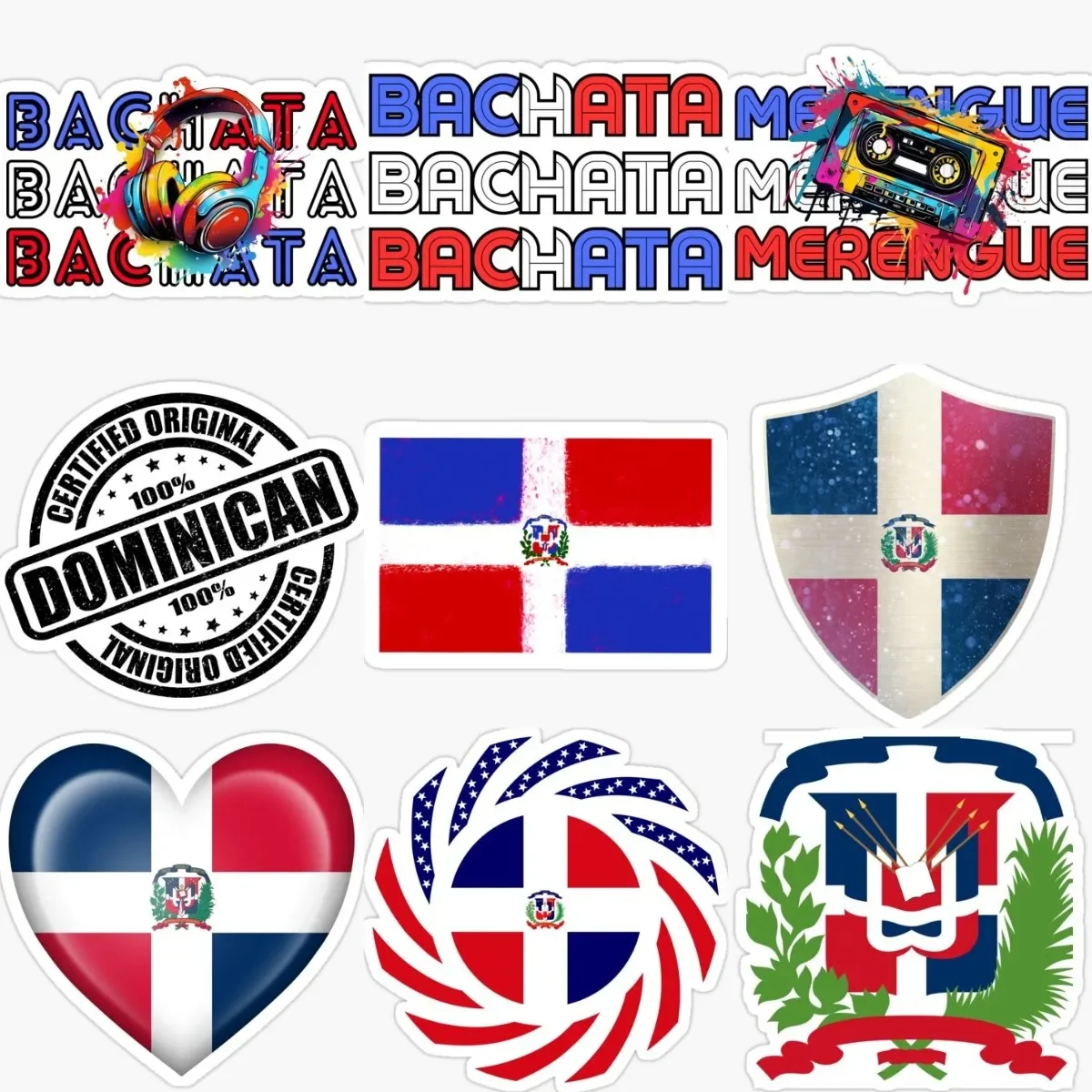 

Dominican Flag Emblem Stickers Car Window Glass Motorcycle Truck Bicycle Wall Room Helmet Racing Off-road Table Decal Assecories