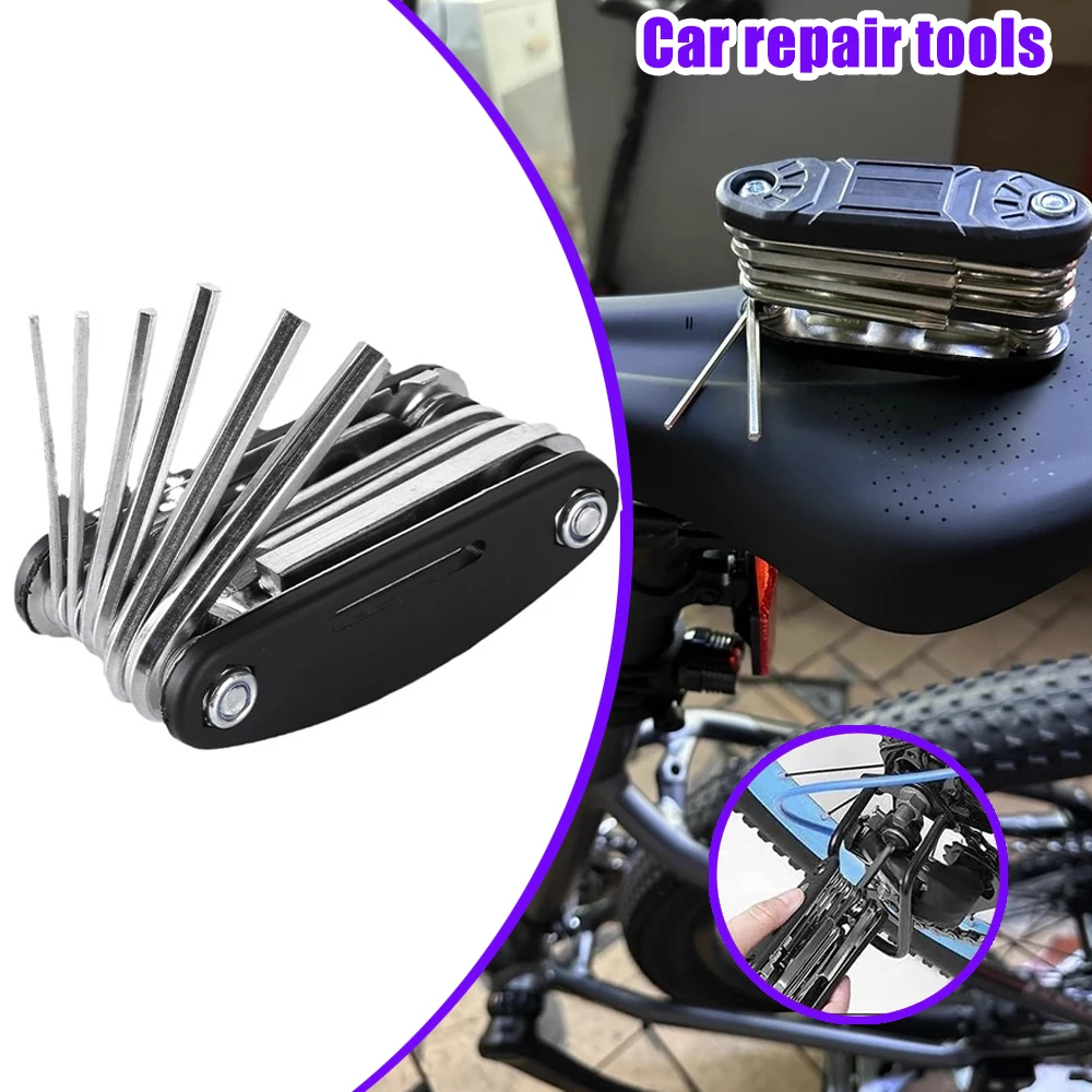 

Многофункциональный набор инструментов 16 в 1, портативный, для обслуживания мотоциклов, велосипедов, мебели, набор шестигранных ключей