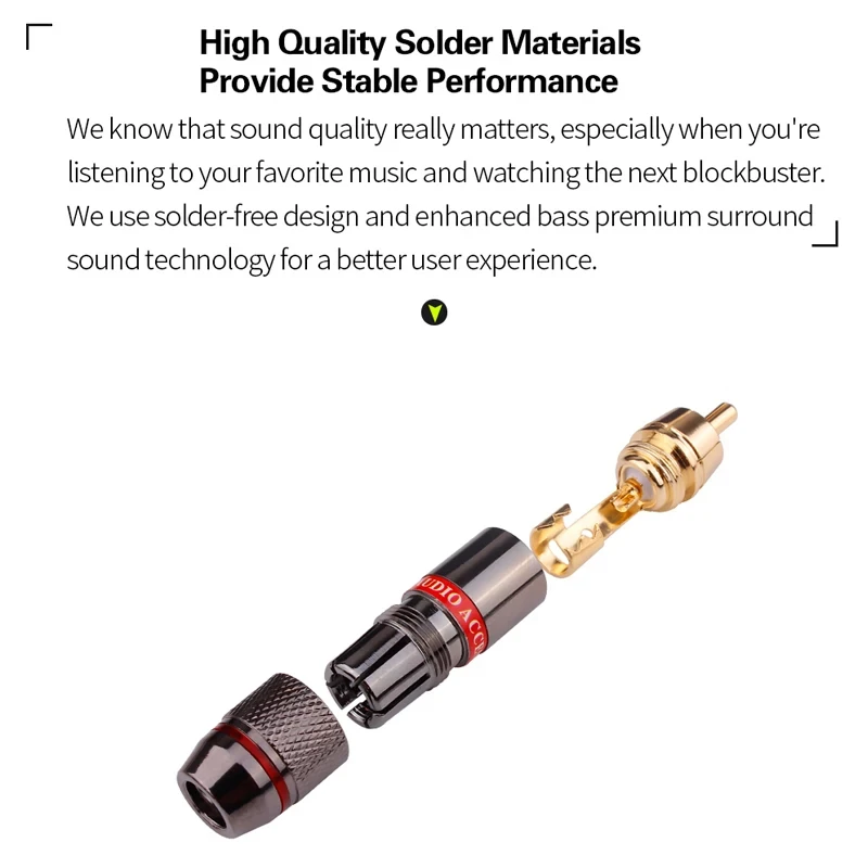 Złącze audio YYTCG-RCA, złącze pozłacane, stojak wideo Lotus Head, kabel 6 mm, adapter wtyczki męskiej RCA 1/2/4 sztuki — zdjęcie 6