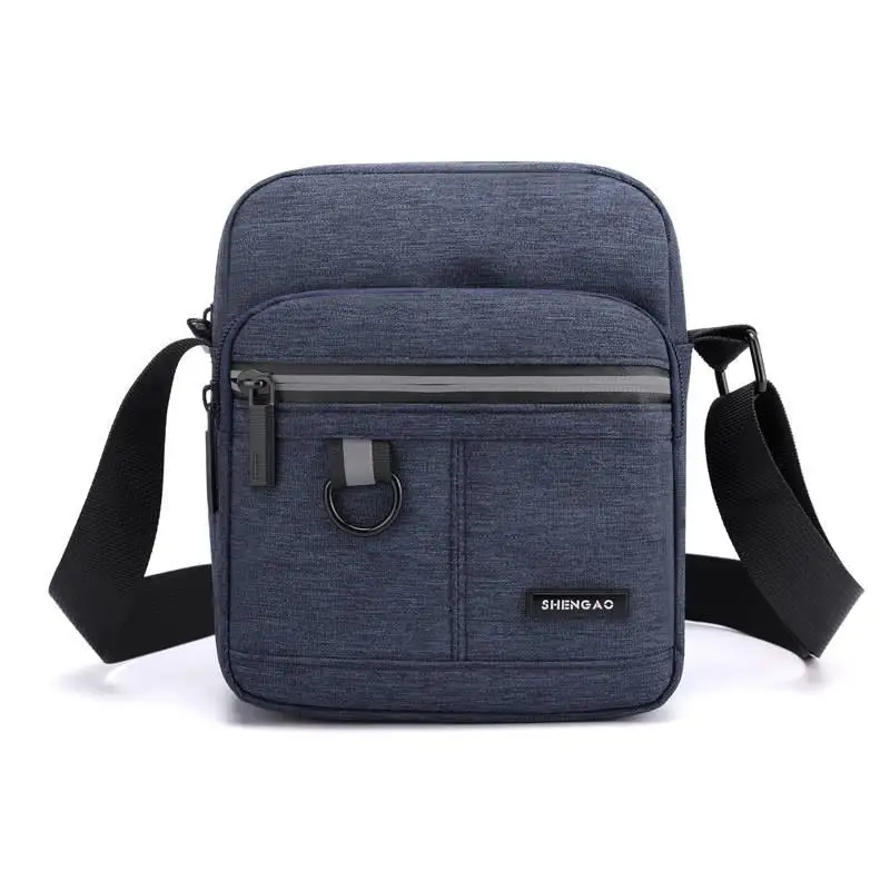 Men's Oxford Cloth Crossbody Bag Casual Canvas Shoulder Bag Small Mobile Phone Bag Portable Business Zipper Closure Waterproo...