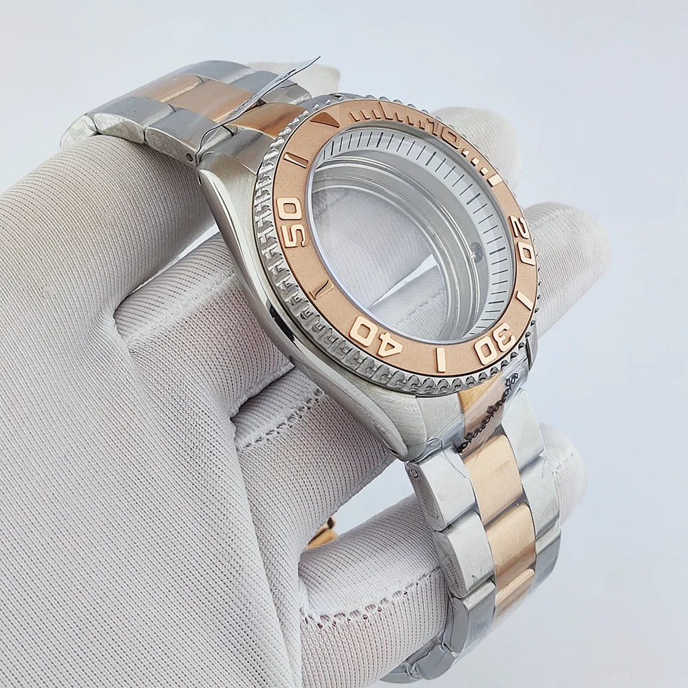 40mm Case NH35 Case Sapphire Glass Water Resistant Case Fits 28.5mm Dial Case Rose Gold Case Fits NH35 NH36 Movement Watch Case