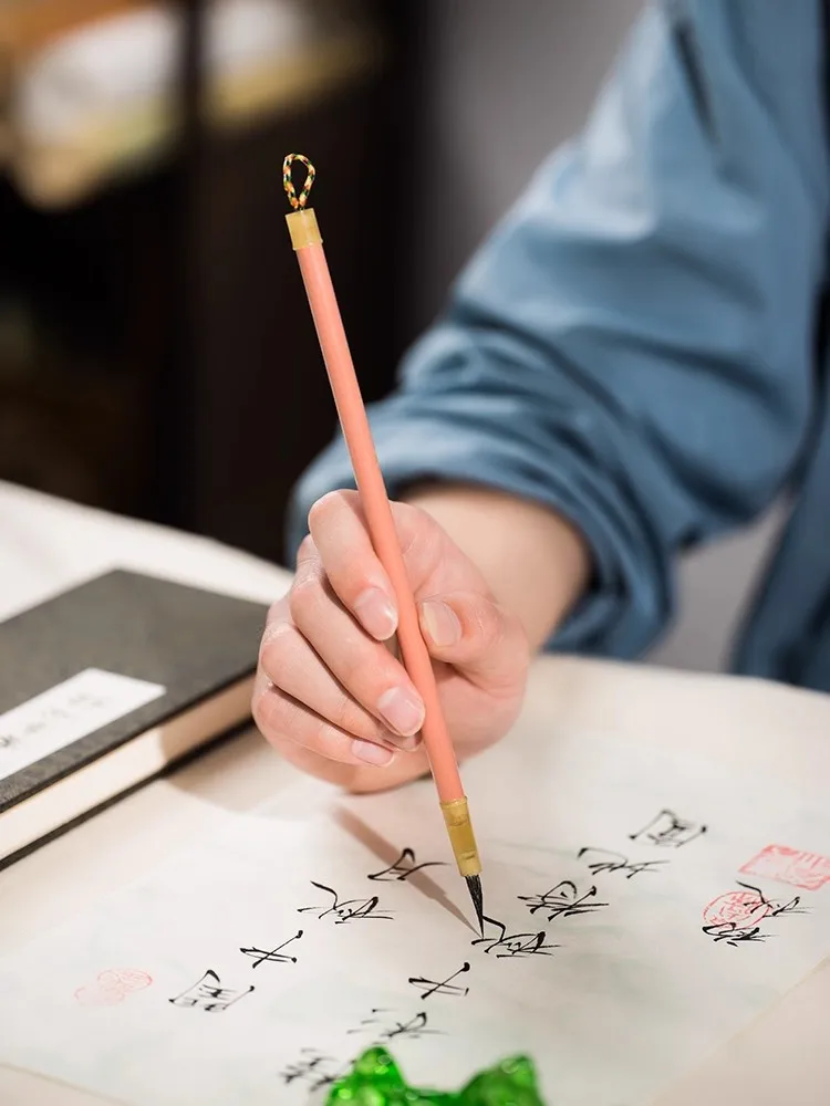 

Тонкая кисть для каллиграфии в золотом стиле — специализированная ласка и смешанные волосы для практики и копирования мелкого инсульта