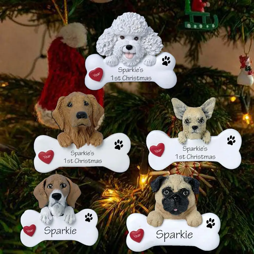 Surface Writable Dog Pendant Dog And Bone Pattern Christmas Tree Decor Creative Blessing Dog Pendant Christmas Decoration Gift