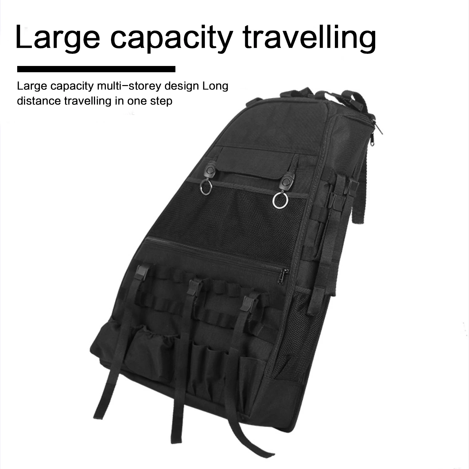 For Jeep Wrangler JK JKU JL 4-Door 2007-2019 Roll Bar Storage Bag Cage Cargo Saddle Bag Multi-Pocket Organizers Tool Storage Bag