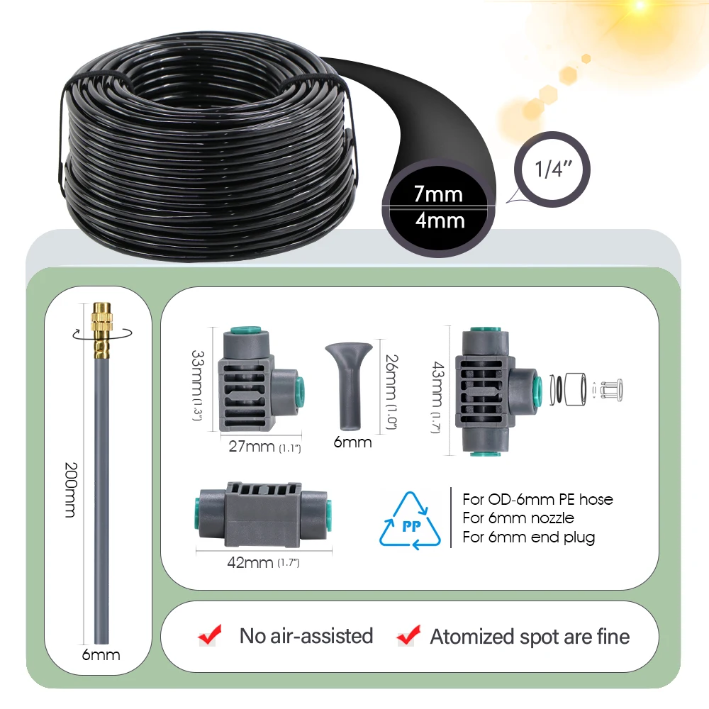 Gardening Dual-Way Independent Control Irrigation Timer Mist Cooling Kit Custom DIY Watering Schedule Quick Connect Accessories