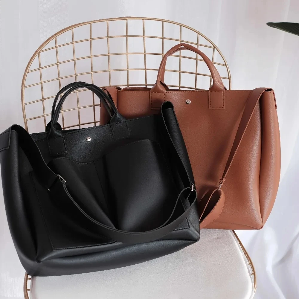 2024 new laptop Bag Simple Women Bag Ladies Brand pu Leather Travel Handbags Spring Casual Tote Bag Big Shoulder Bags For Woman