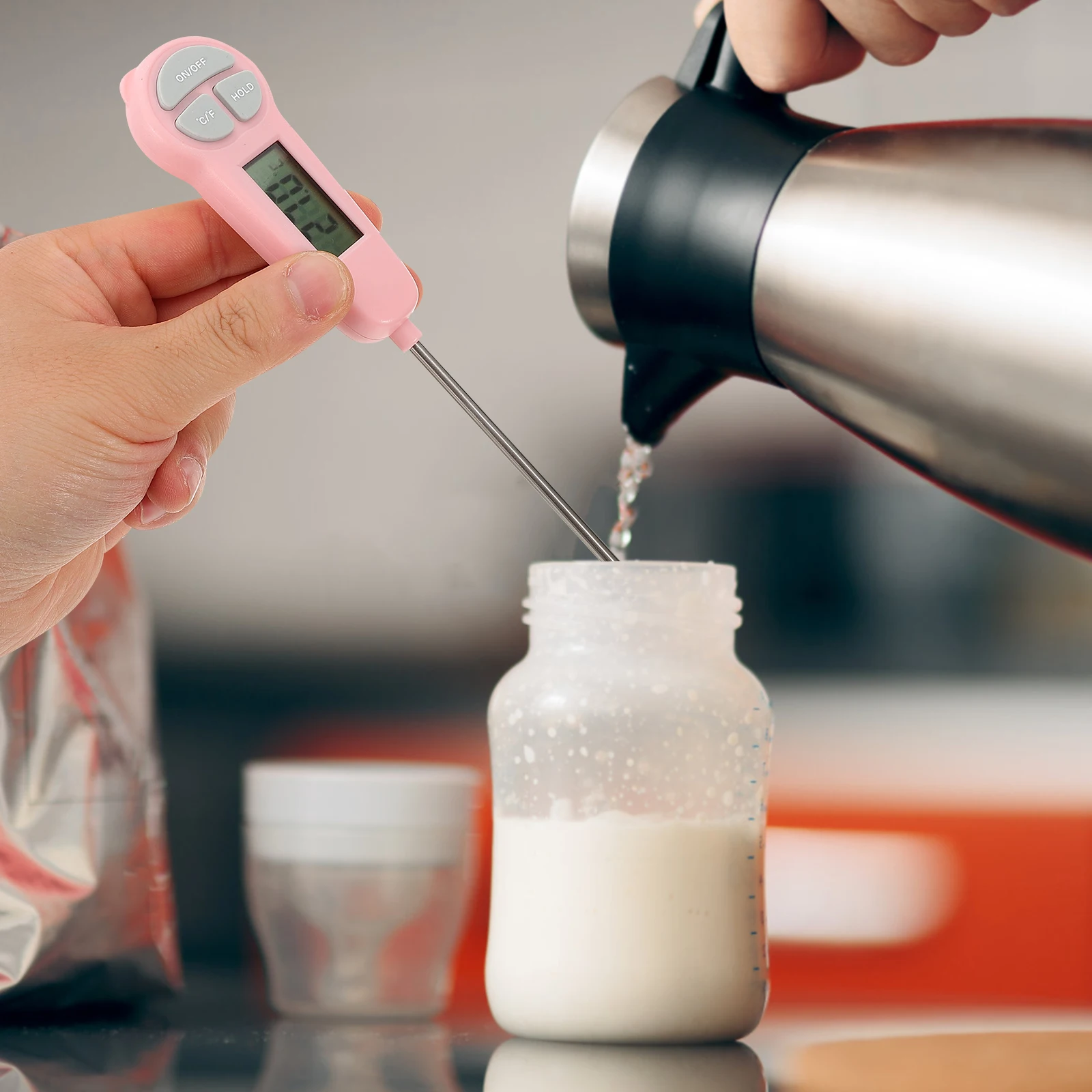 

Digital Thermometer for Food Cooking Instant Read Electronic Thermometer Baby 30℃~300℃ LCD Display Probe Small Meat Oil