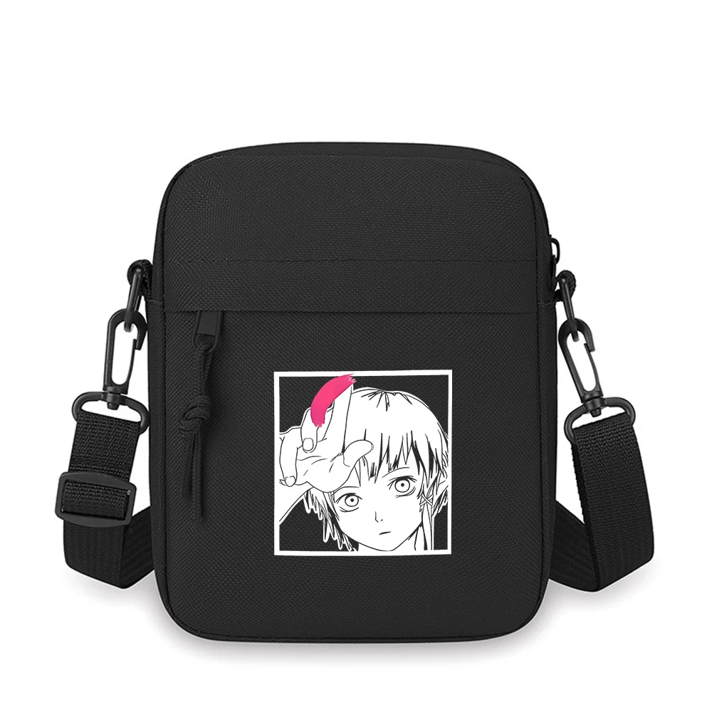 Anime girl gesture hand open face Men Crossbody Bag Single Shoulder Women Cartoon Anime Film Printing Design Unisex