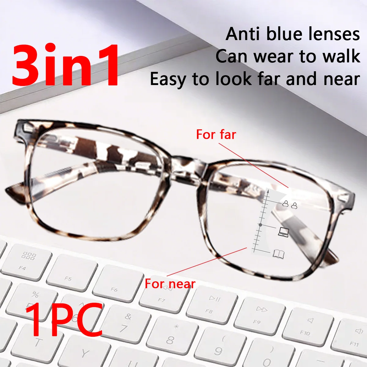 1pack Anti-blau Licht Multifokale Lesebrille Männer Frauen Progressive Near Far Brillen Weitsicht Brillen