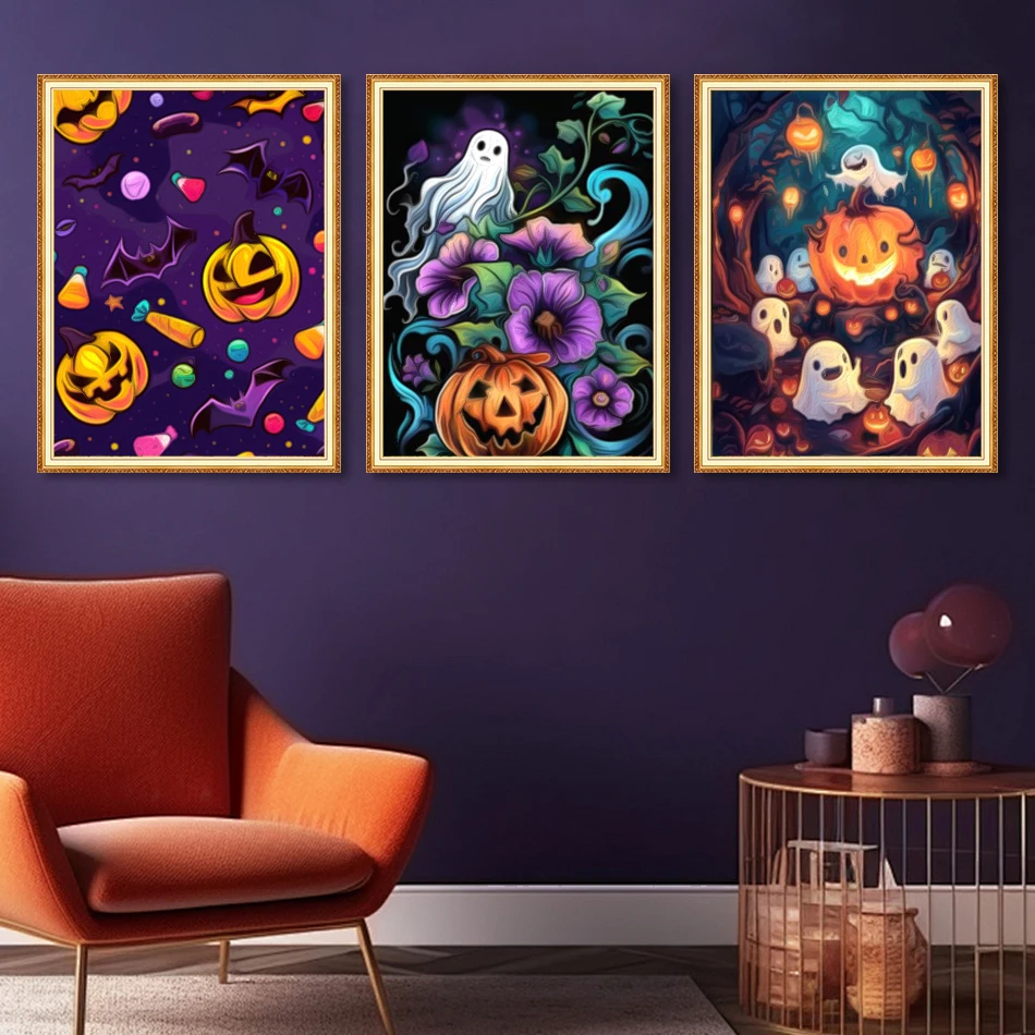 RUOPOTY-Canvas Painting By Numbers Halloween Gift For Beginner With Frame Oil Art Markers By Numbers Handpainted Home Decoration