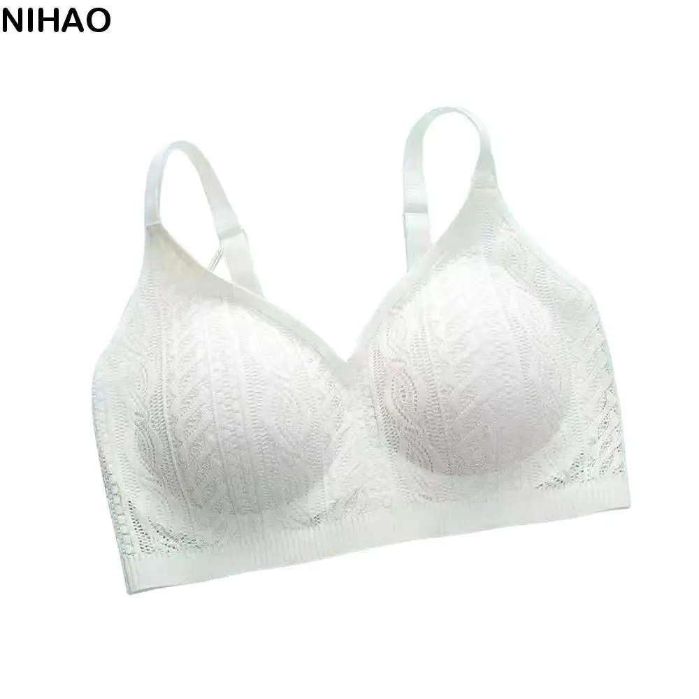 

Woven Lace Wireless Deep V Bra Close-fitting Anti-sagging Brassiere for Women Lingerie Adjustable Push Up Underwear Girls Women