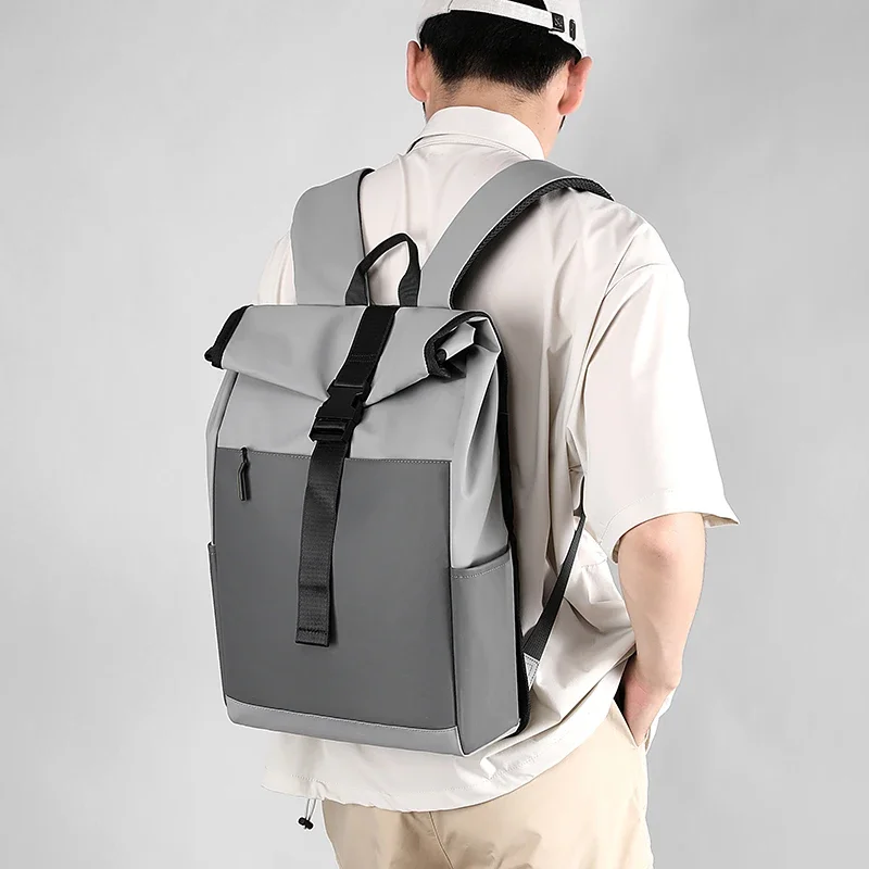 Men's Business Laptop Backpack 14 Inch Minimalist Urban Daily Work Back Pack Male Youth Student Schoolbag Sports Bags Gray Black