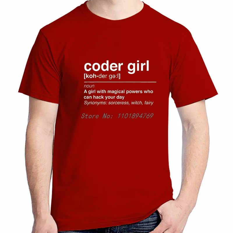 Coder Definition Men Tshirt Software Developer It Programmer Geek O Neck Tops Cotton T Shirt High Quality Birthday Gifts Tee