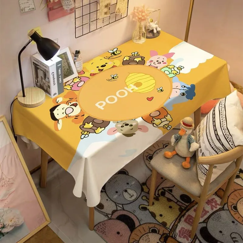 Winnie the Pooh Cartoon Animation Printed Tablecloth Cute Fashion High-Looking Bedroom Living Room Home Dustproof Table Mat