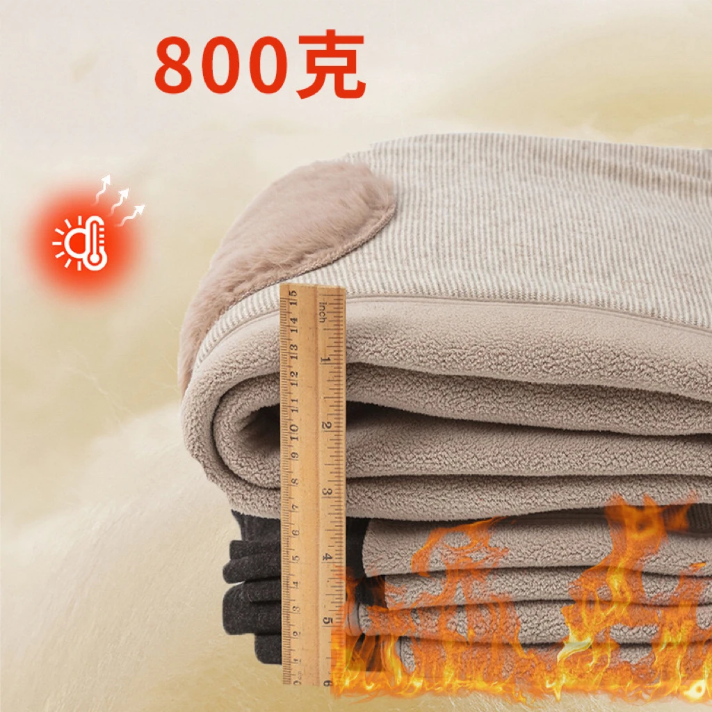 1pcs -50℃ Men Plush Thick Fleece Trouser Thickening Thermal Pant Extra Thick Woolen Warm Pants High Waisted Knee Pads Leggings