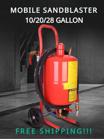 FS! !10/20/28 갤런 산화 탱크 유형 버킷 녹 제거 장비용 모바일 샌드블라스팅 기계 샌드블라스터
