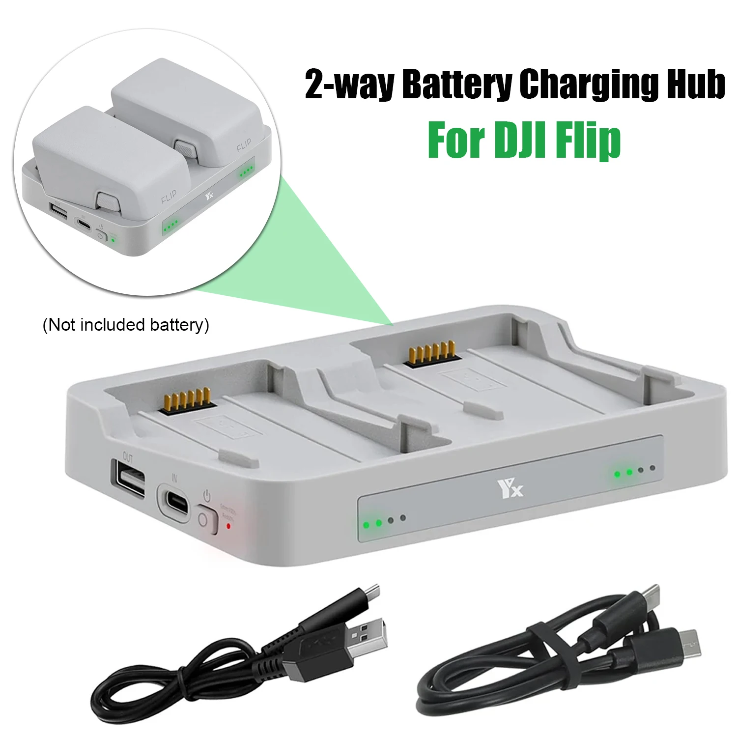 NEW-2-way Battery Charging Hub For DJI Flip Side By Side Fast Charger Butler Manager Power Bank For DJI Flip Drone Accessories