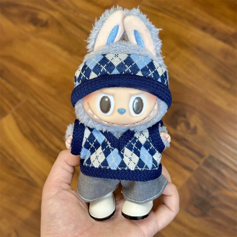 

Doll Clothing for Labubu Clothes Designer V1 V2 V3 17cm Dolls Outfit Accessories Gift Mini Sweater Hat Set (No Dolls No Shoes)