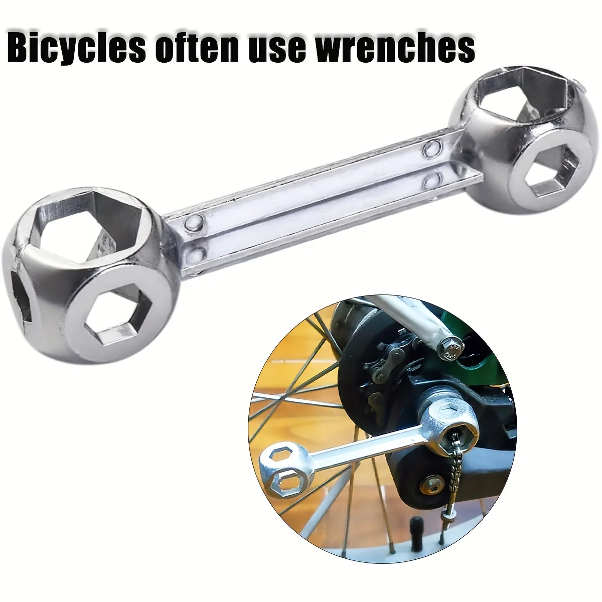 1PC Bicycle Mountain Bike Repair Tools External Hexagon Head Wrench Repair Tool 6-15mm Heavy Duty Reinforced Metal Spanner
