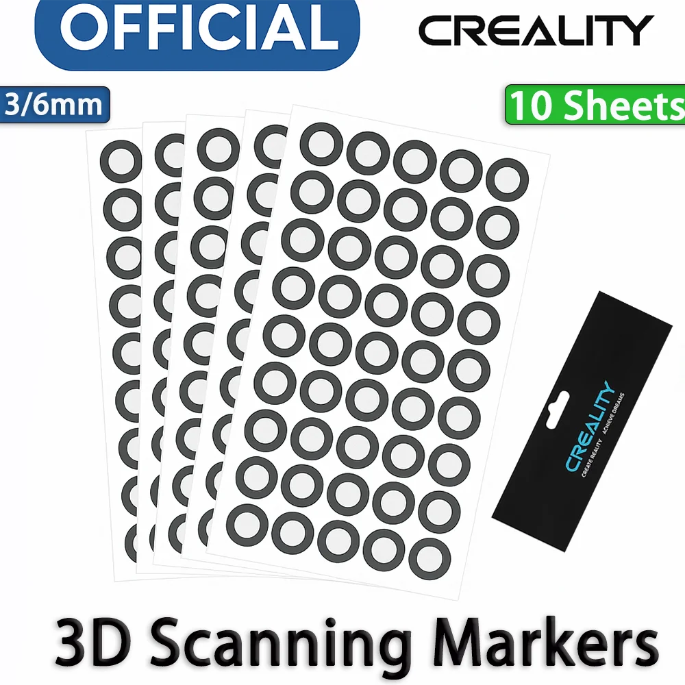 

Creality 980/1000 Points 3/6mm 3D Scanning Mark Point for Creality CR-Scan Raptor / Otter / Ferret Pro 3D Scanner Tracking Dot