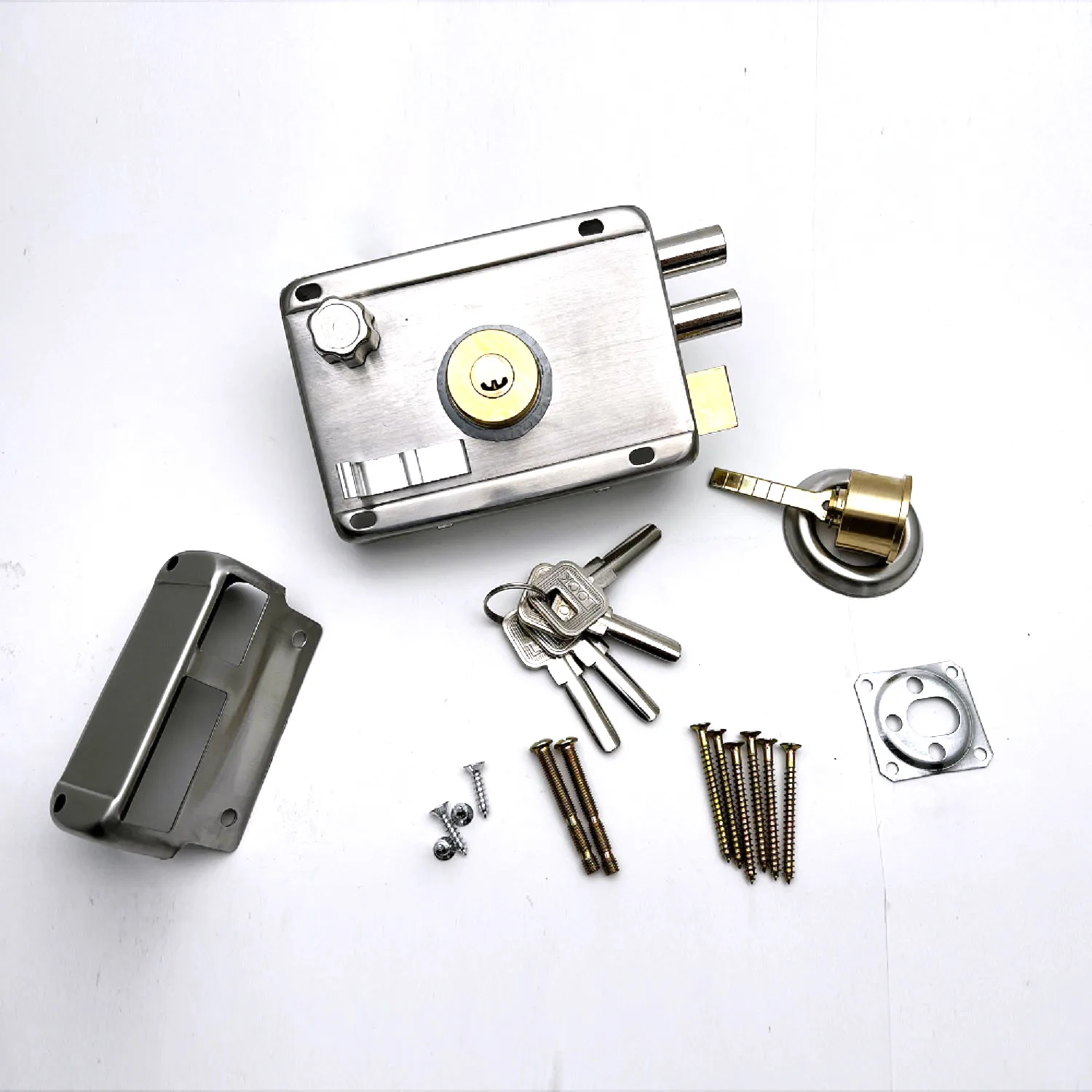 1PCS Door Lock Strong Deadbolt Home Security Universal Exterior Anti-theft Accessory Stainless Steel Multiple Insurance Smooth