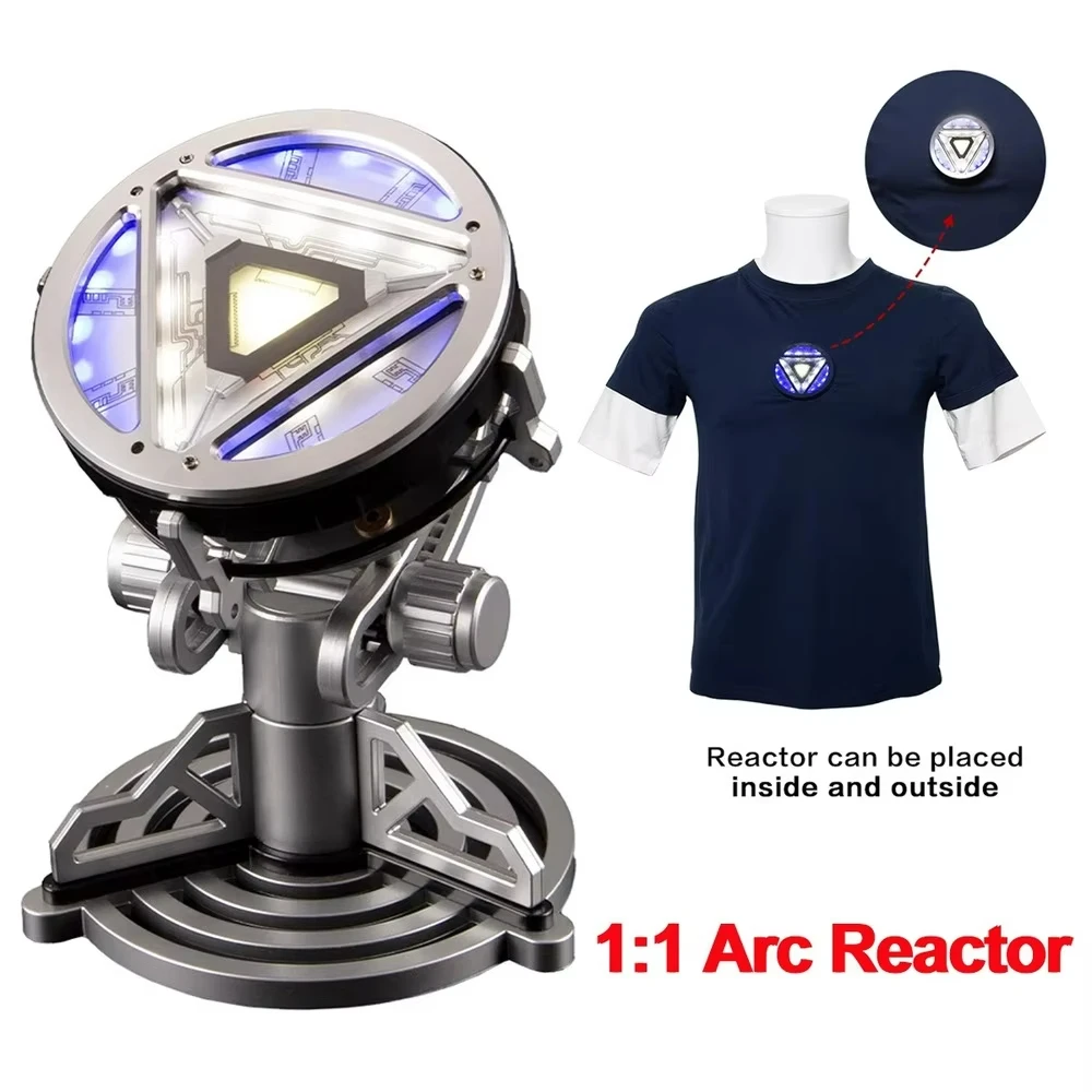 MK4 アイアンマン トニー・スターク アークリアクター Tシャツ、LED
