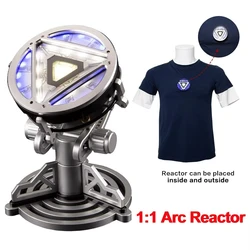 1:1 MK4 Iron Man Tony Stark Arc Reactor,T -Shirt, LED Light Remote Control Heart Chest Display Bracket Model Toy Birthday Gift