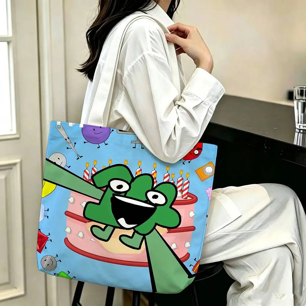 For Dream I-Island BFDI   Printed Canvas Tote Bag Shoulder Bag Commuter Mommy Shopping Bag