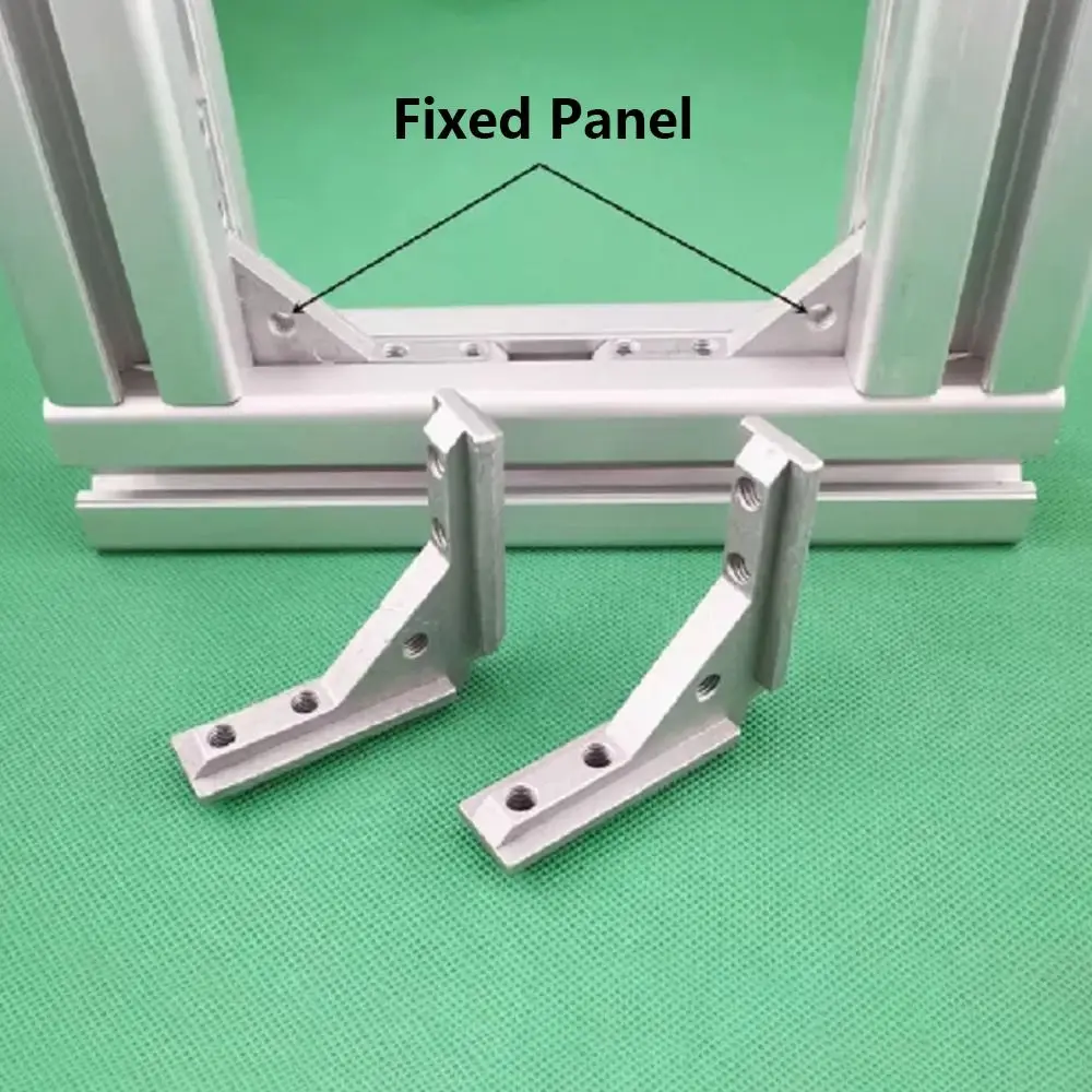 1/4Pcs 2020 3030 4040 Angle Slot Connector Sandblasting Surface Die Cast Aluminum Corner Code Bracket L Bracket Top Wire