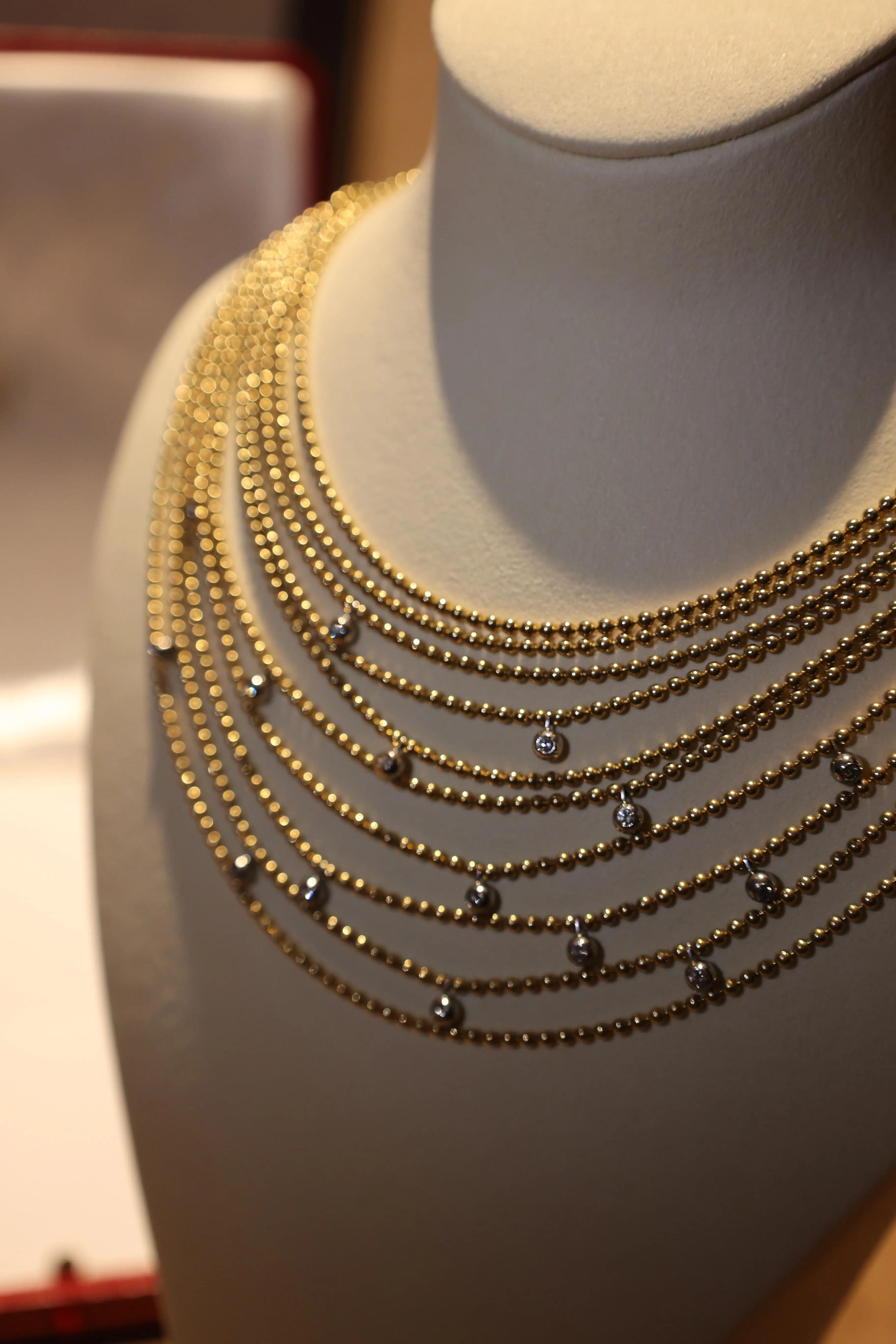 925 Silver Multi-Layer Bead Chain Vintage Collection Luxury Classic Style Draperie Necklace