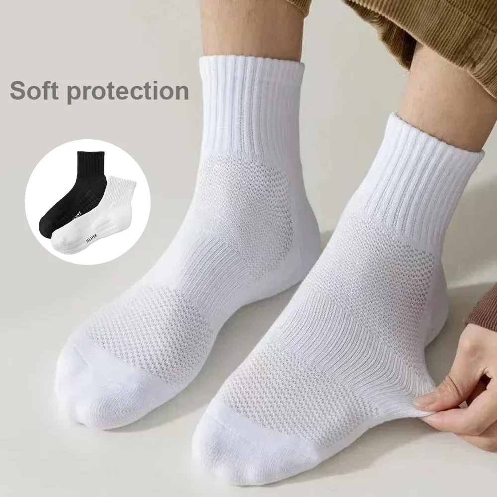 

5Pairs Sport Socks Thickened Bottom Sweat Absorb Breathable Cycling Running Socks Men Shock Proof Anti-Skid Basketball Socks