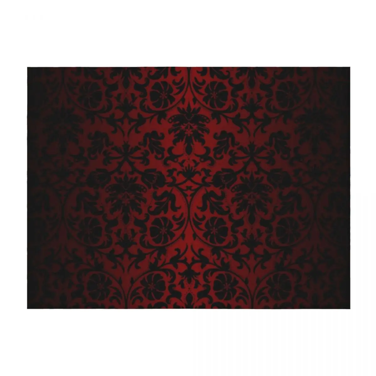 

Dark Red and Black Damask Pattern Throw Blanket Vintage Warm Soft Plush Plaid For Decorative Sofa Blankets