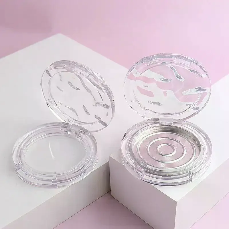 Eco-Friendly Clear Wavy Blush Box for Conscious Beauty Enthusiasts with Makeup Powder Lipstick Storage