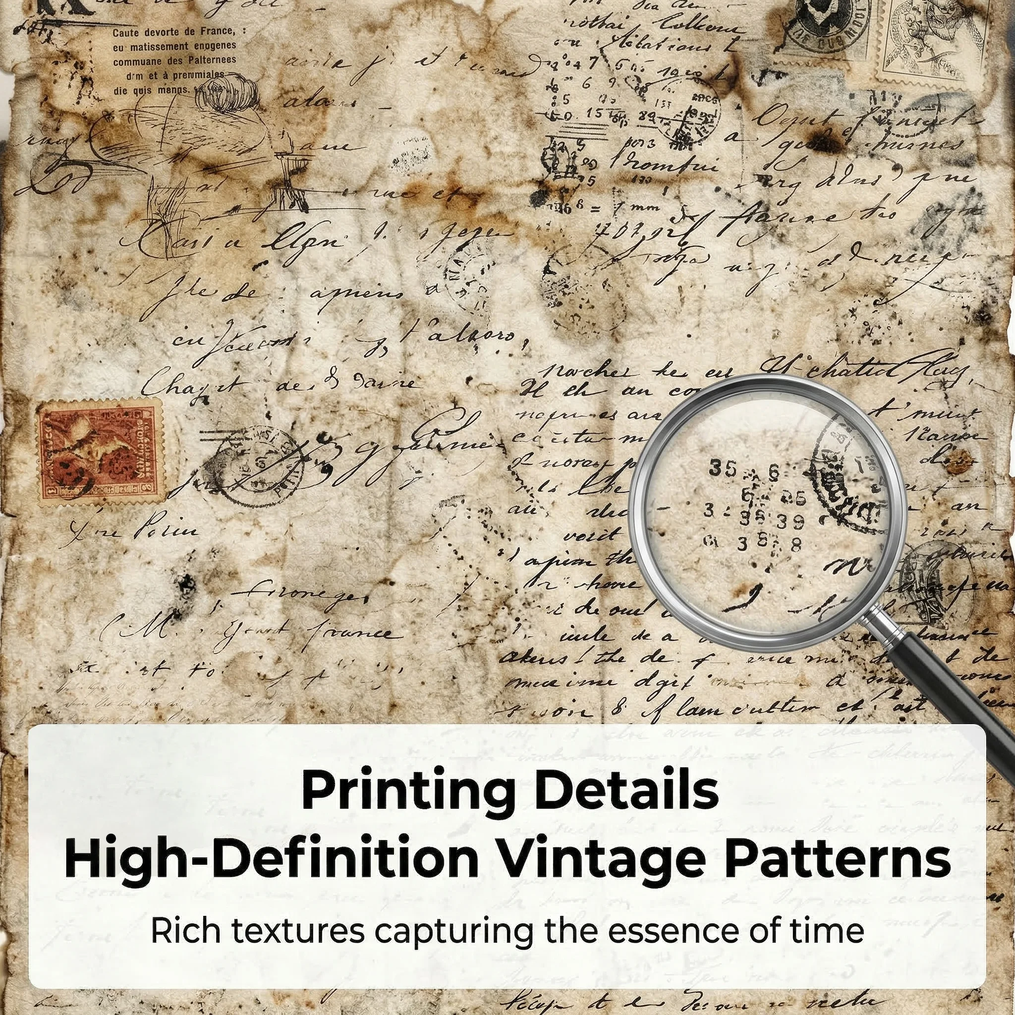 30 Sheets Vintage Scrapbooking Paper Material for Junk Journaling, Definition Patterns for Creative and Scrapbook Embellishment