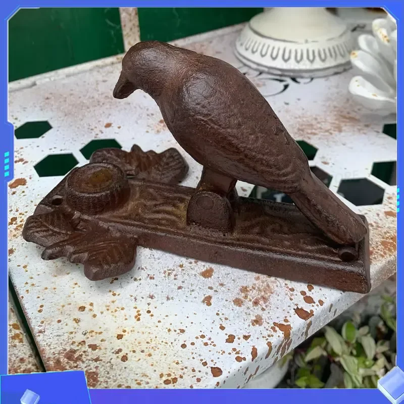 for Vintage Rustic Cast Iron Door Handle with Bird and Leaf Design Functional Art for Your Entryway