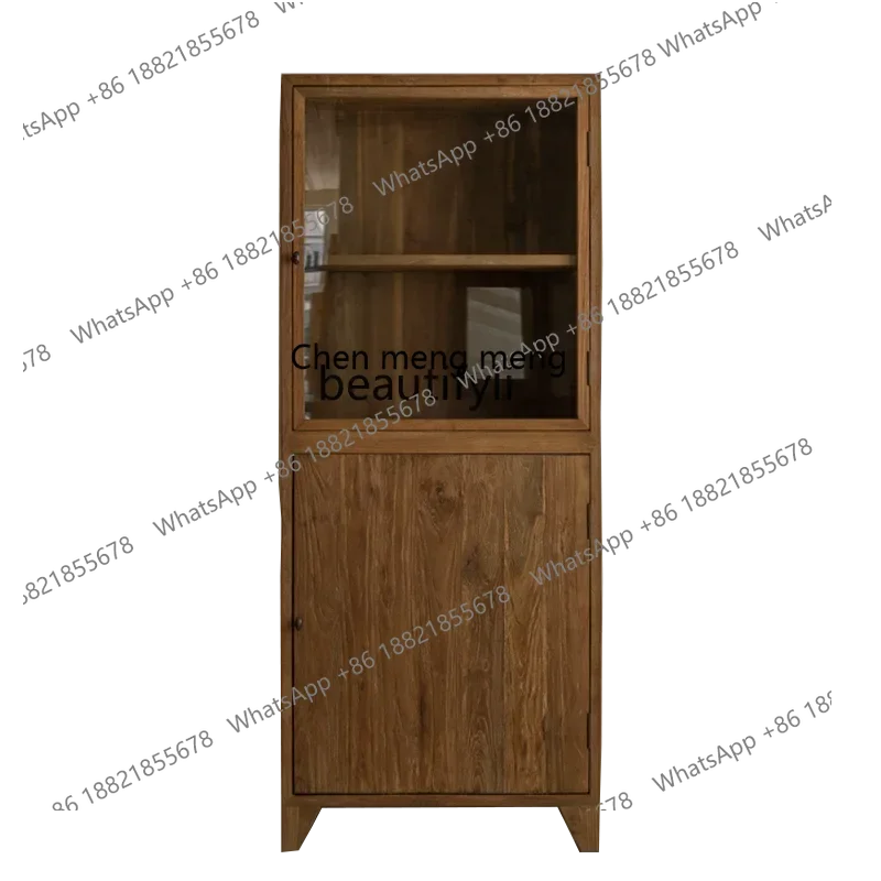 D178 Y yj Modern Style Solid Wood Showcase Japanese Style Log Hand Cabinet Single Bookcase