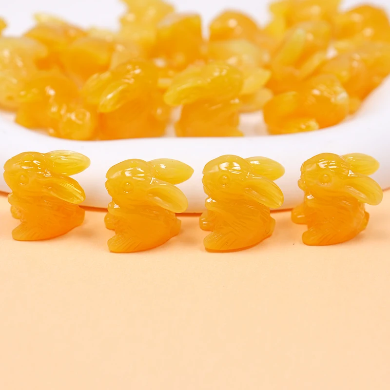 Cute Rabbit Artificial Coral Beads For Jewelry Making Handmade Necklace  16x17mm Multicolor Animal Accessory Wholesale