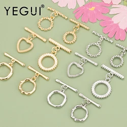 YEGUI M1126,jewelry accessories,chain connector,18k gold plated,copper metal,rhodium plated,hand made,jewelry making,10pcs/lot