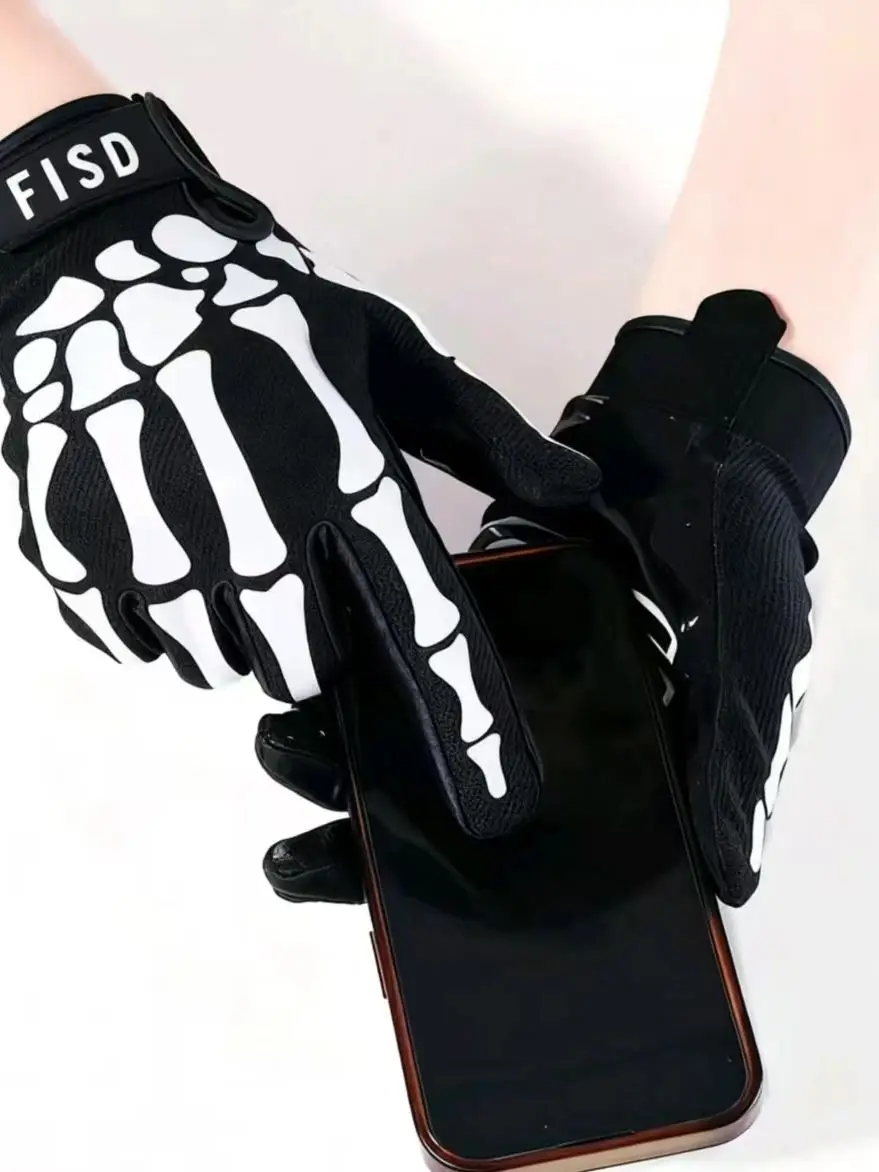 AliExpress FISD DH MX Long Finger Gloves All-Season Model Christmas Night Light Ghost Claw Anti-Slip Durable for Football Off-Road Moto