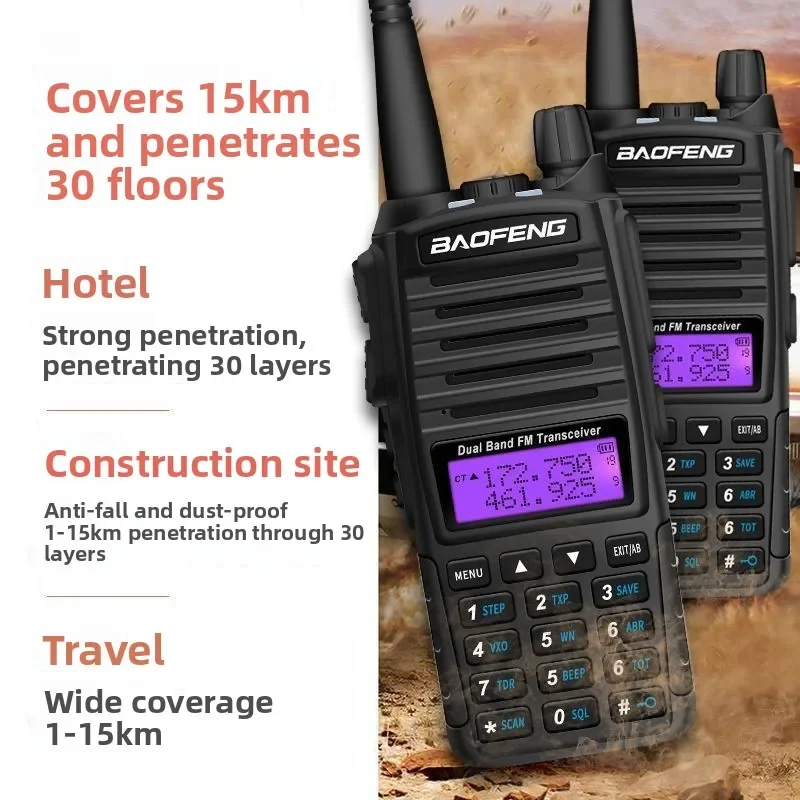 Practical bestseller BAOFENG  BF-UV82 8W High Power Dual Band Dual Watch Walkie Talkie Anti-fall for Road Trip Construction Farm