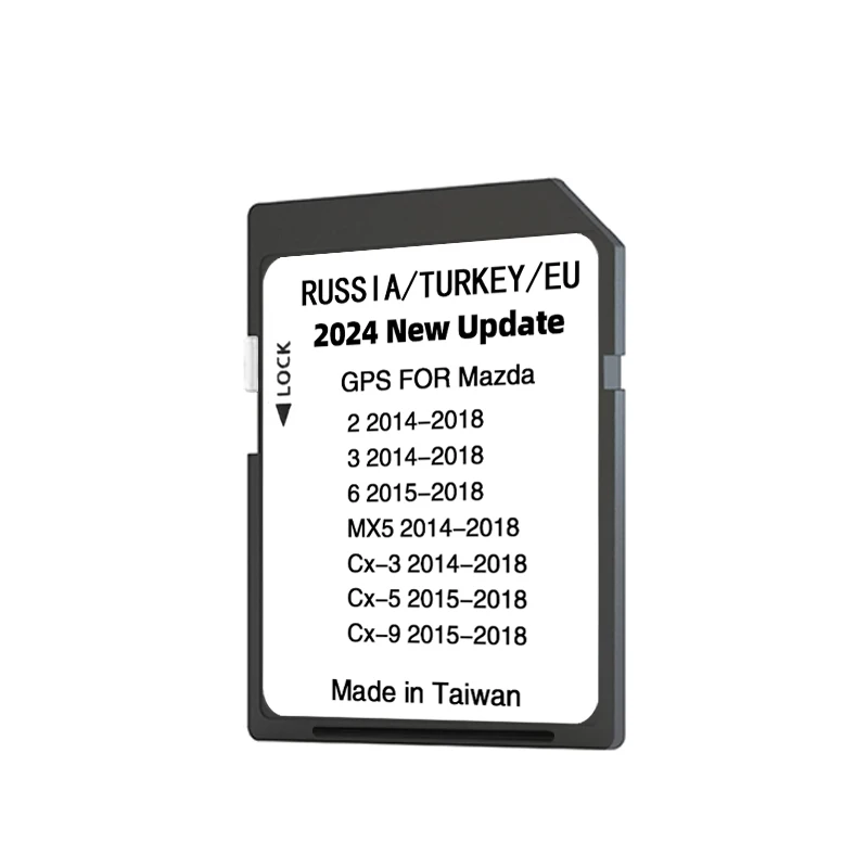 Nueva versión 2024 mapas UE Rusia Turquía tarjeta SD de navegación para Mazda 2/3/6/CX3/CX5/CX9/MX5 Car Sat Navi 16GB GPS actualización mapas datos